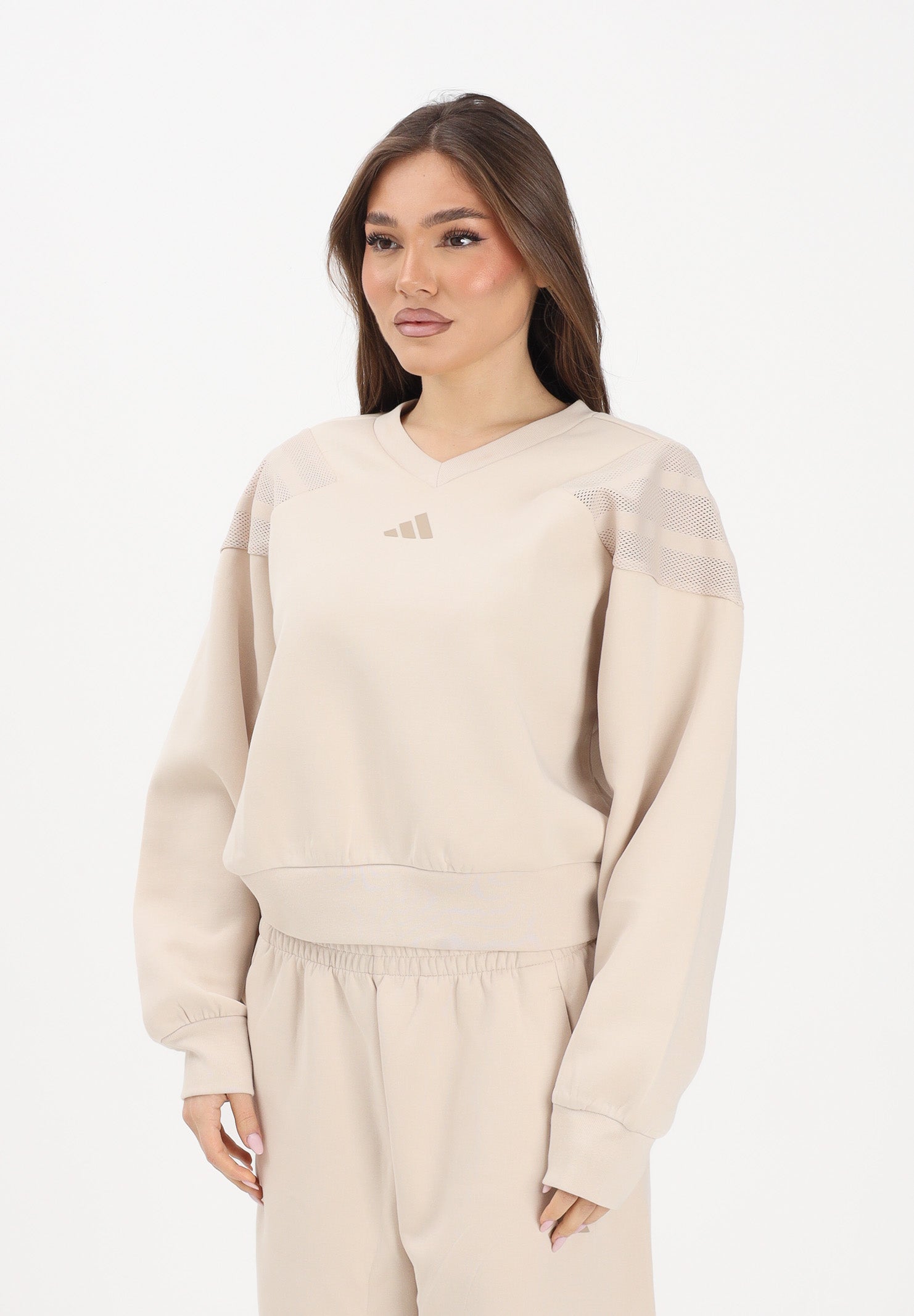 ADIDAS PERFORMANCE Felpa Future Icons Three Stripes beige da donna KB4244 . ADIDAS PERFORMANCE 