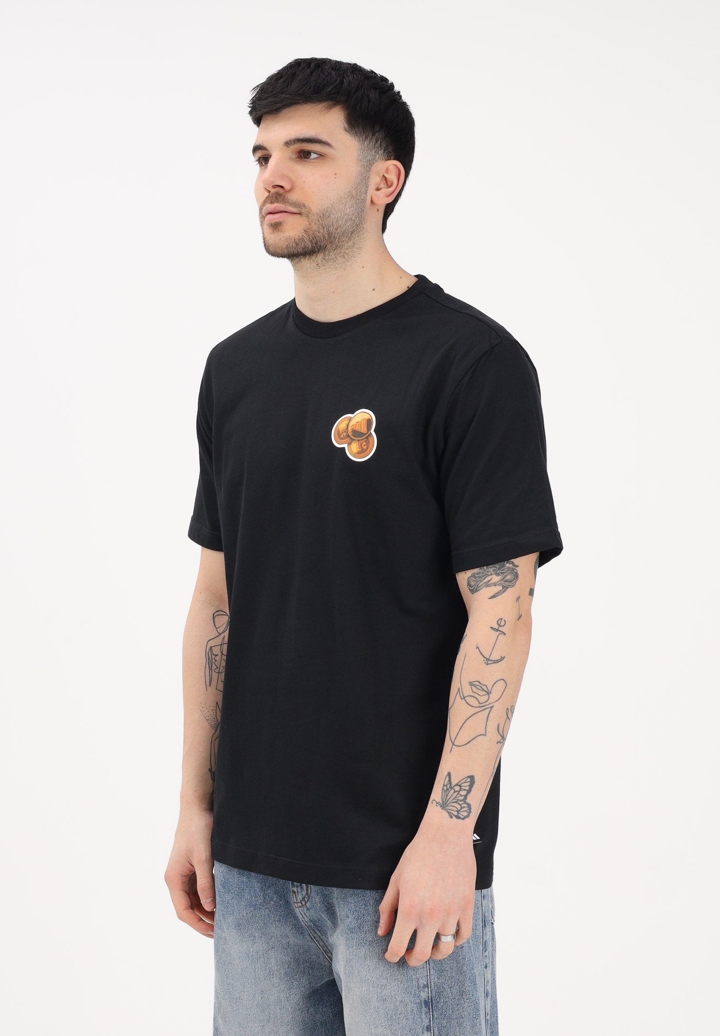 ADIDAS PERFORMANCE T-shirt a manica corta nera da uomo con grafica Snack Bubble Gum KD3933 . ADIDAS PERFORMANCE 