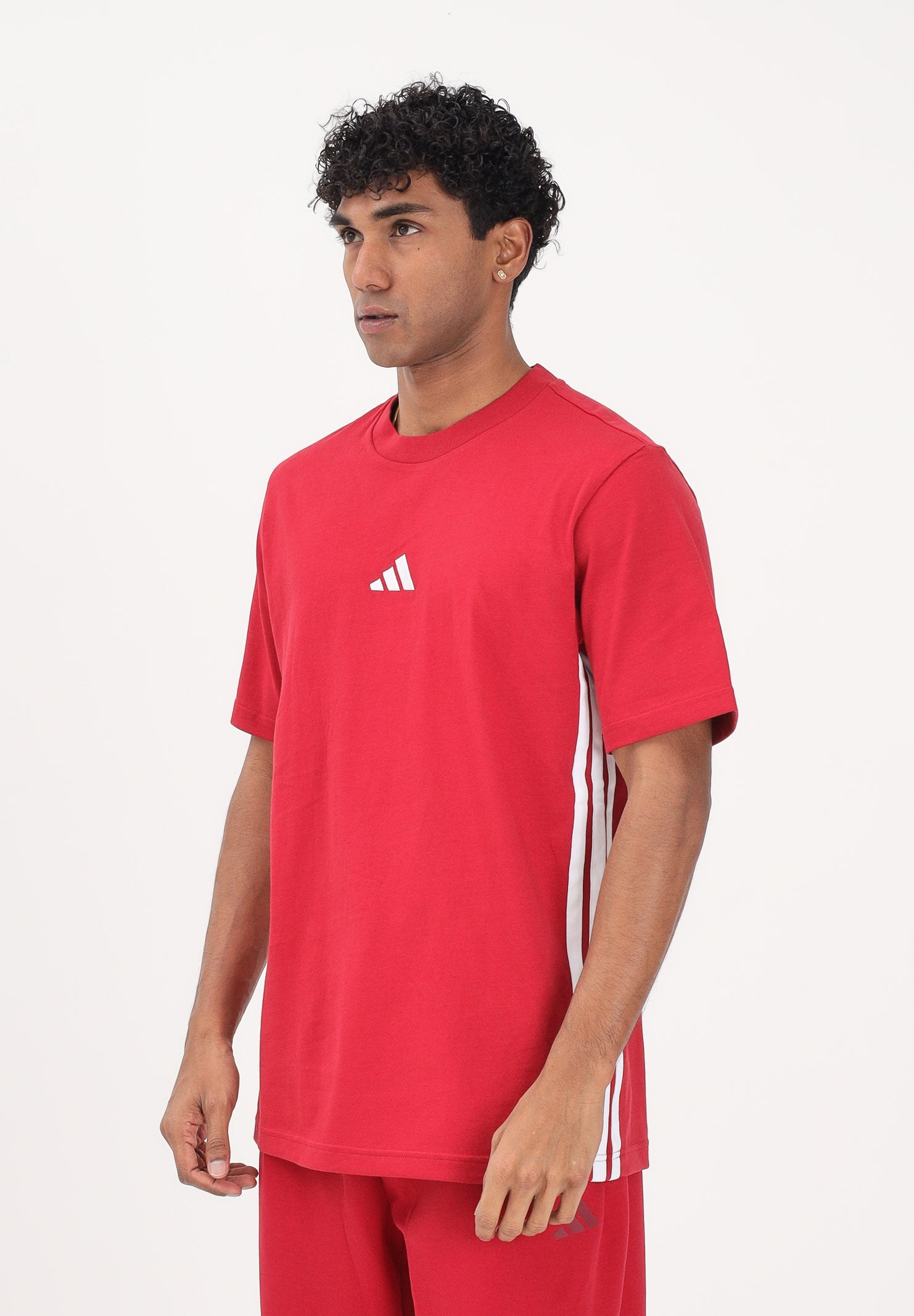 ADIDAS PERFORMANCE T-shirt a manica corta Essential Three Stripes Single Jersey rossa da uomo KD4865 . ADIDAS PERFORMANCE 