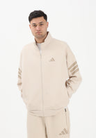 ADIDAS PERFORMANCE Felpa con zip Future Icons 3-Stripes Woven beige da uomo KD5234 . ADIDAS PERFORMANCE 