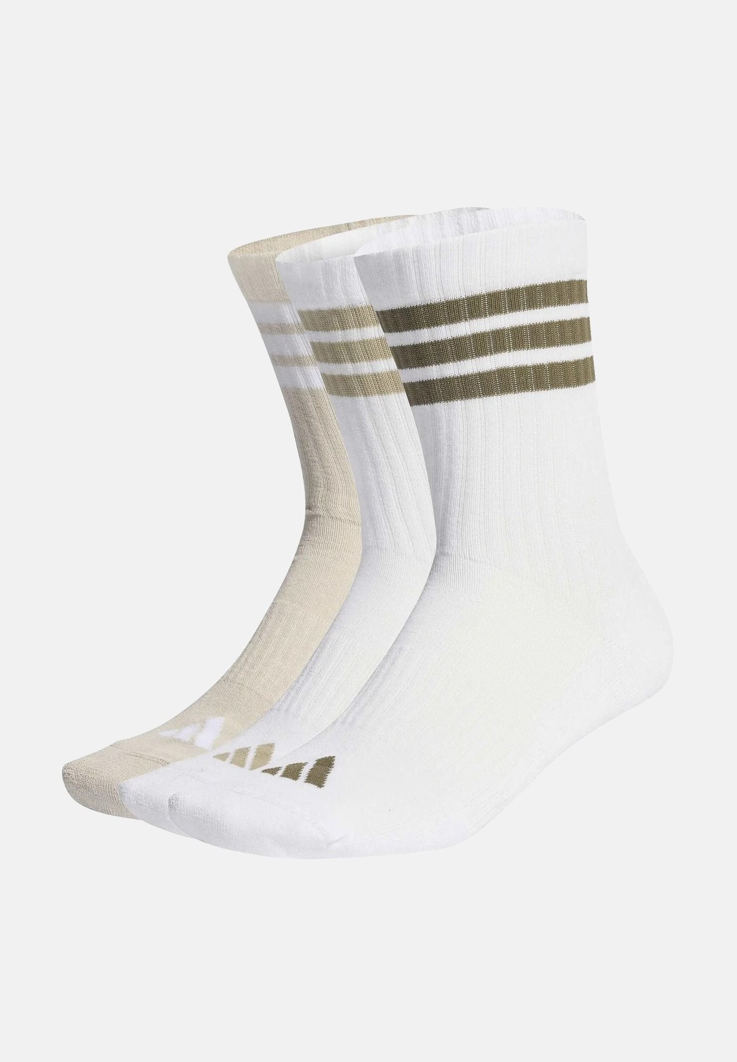 ADIDAS PERFORMANCE Calzini (3 paia) 3-Stripes Cushioned Sportswear Crew bianchi e beige da uomo KC9639 . ADIDAS PERFORMANCE 