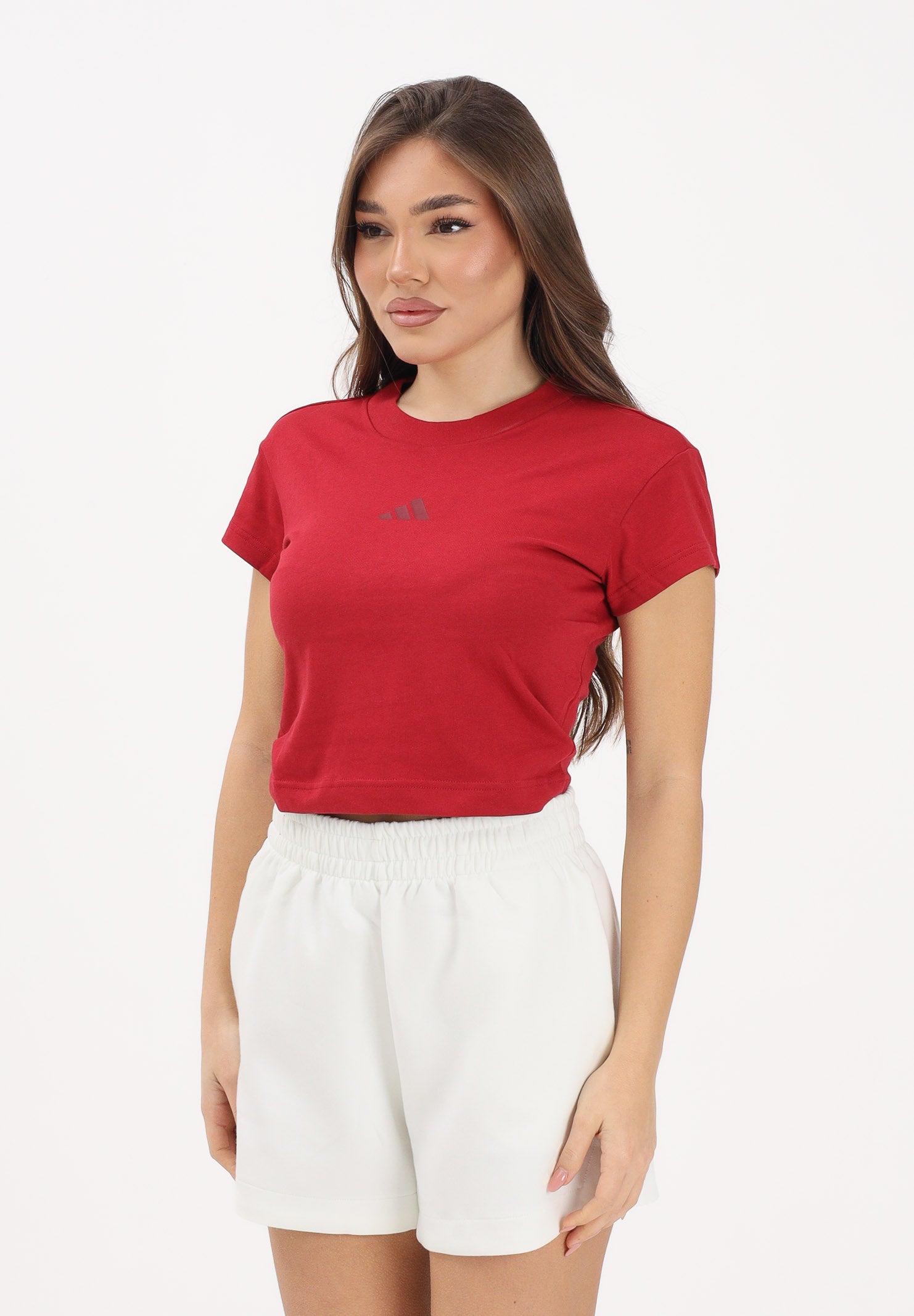ADIDAS PERFORMANCE T-shirt a manica corta Future Icons Small Logo rossa da donna KD7720 . ADIDAS PERFORMANCE 