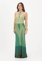 AKEP Abito lungo halter verde da donna con schiena scoperta VSKD13302 V1 AKEP 