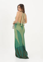 AKEP Abito lungo halter verde da donna con schiena scoperta VSKD13302 V1 AKEP 