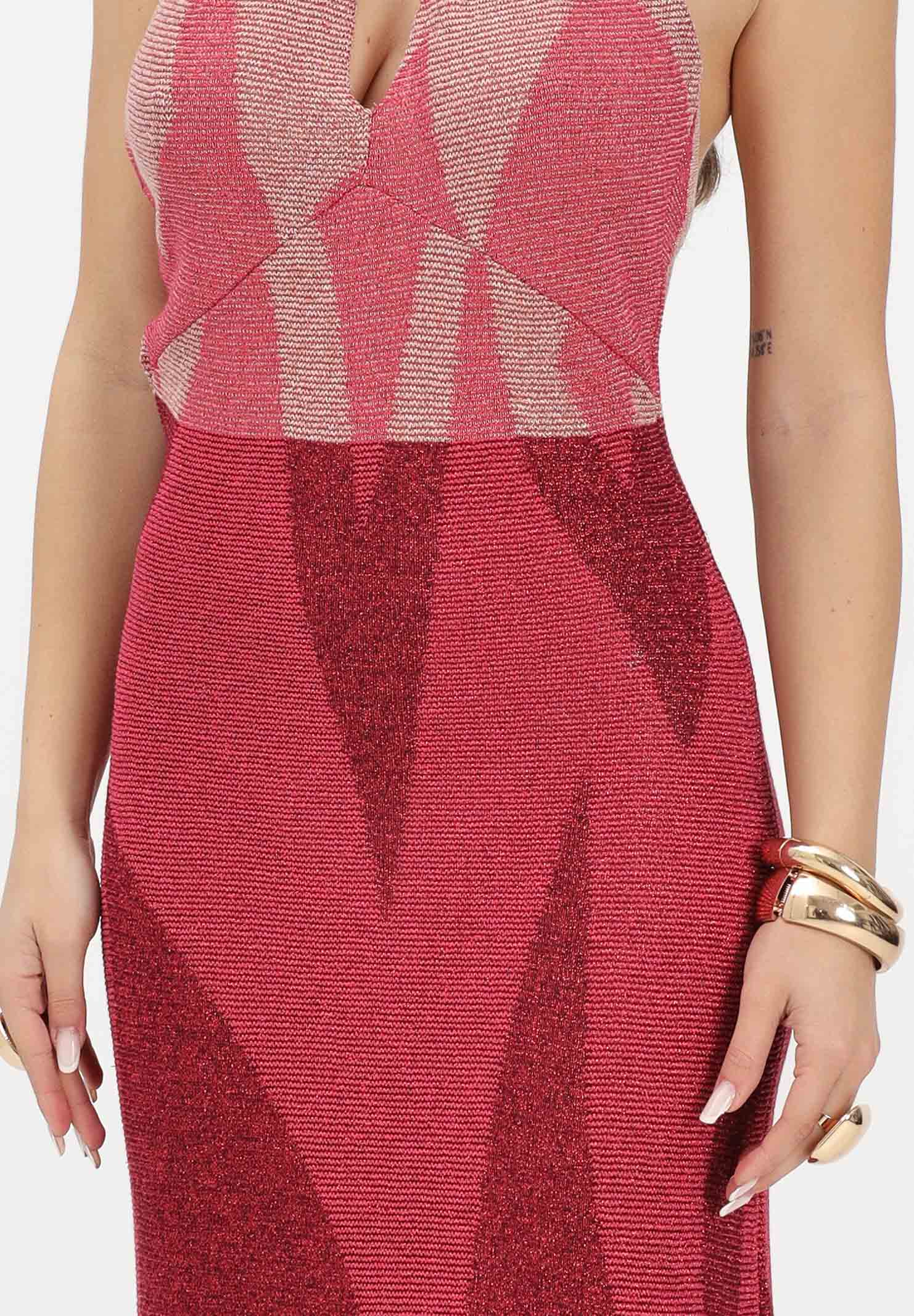 AKEP Abito lungo halter rosso fragola da donna con schiena scoperta VSKD13302 V2 AKEP 