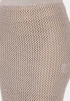 AKEP Gonna lunga beige da donna con spacco e dettagli trasparenza GOKD13038 V3 AKEP 