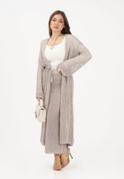AKEP Gonna lunga beige da donna con spacco e dettagli trasparenza GOKD13038 V3 AKEP 