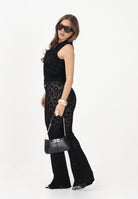 AKEP Pantalone nero da donna in maglia traforata PTKD13225 V1 AKEP 