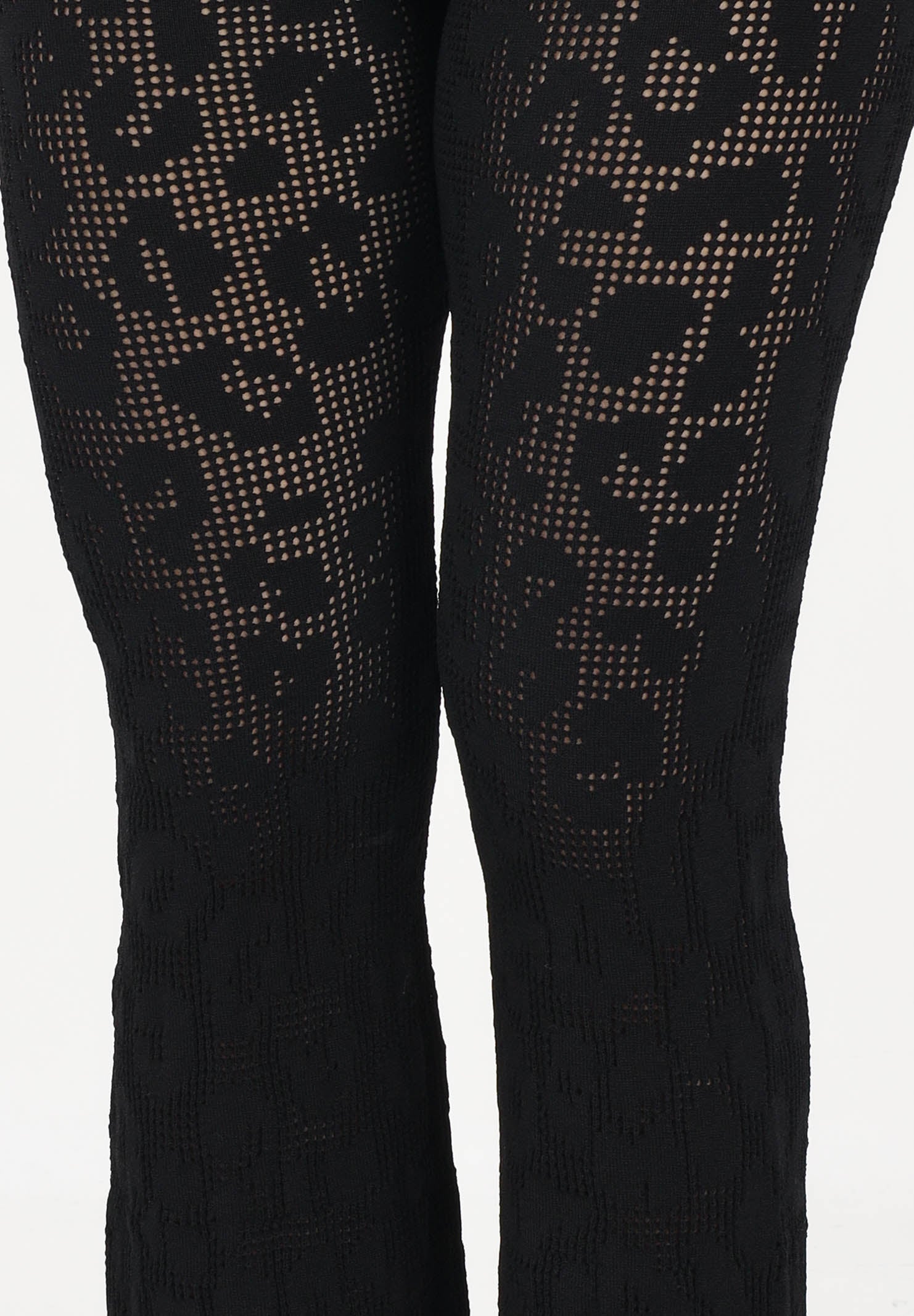 AKEP Pantalone nero da donna in maglia traforata PTKD13225 V1 AKEP 