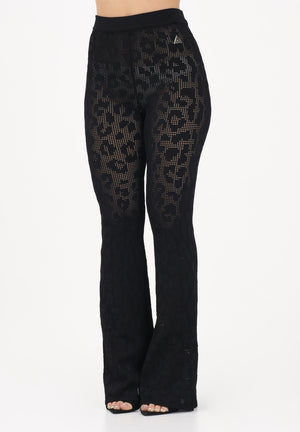 AKEP Pantalone nero da donna in maglia traforata PTKD13225 V1 AKEP 
