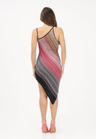AKEP Abito midi asimmetrico multicolore da donna con lavorazione a righe VSKD13293 V1 AKEP 