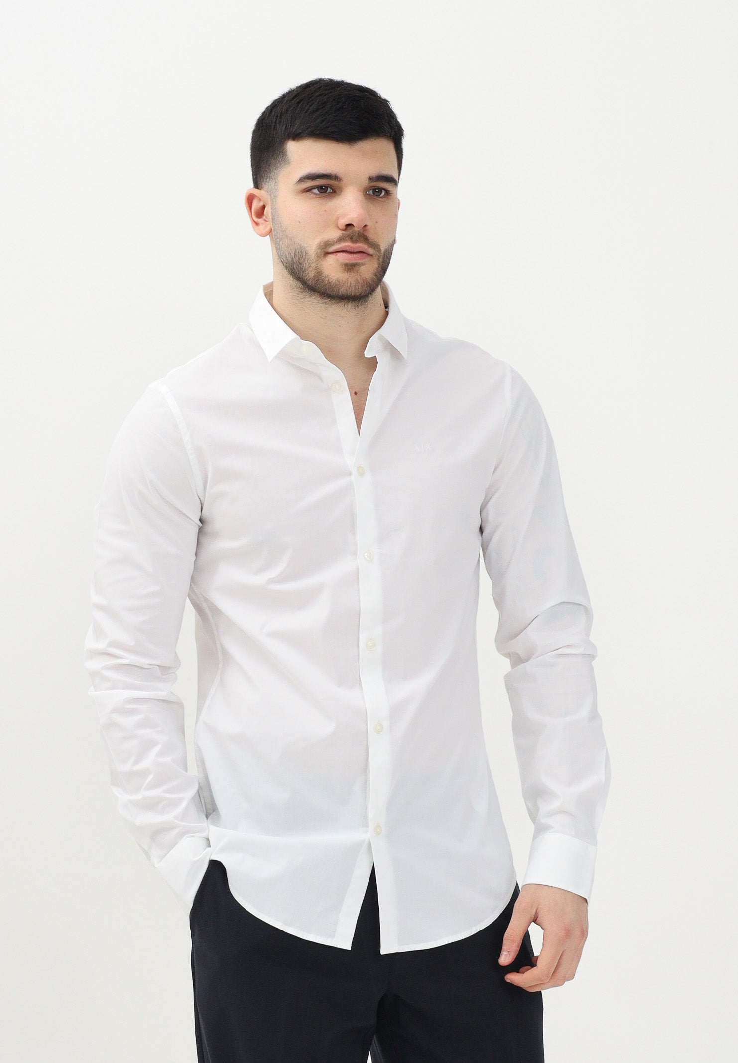 ARMANI EXCHANGE Camicia a manica lunga bianca da uomo 8NZC31ZN28Z 1100 ARMANI EXCHANGE 