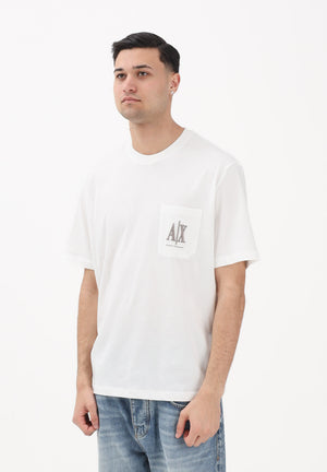 ARMANI EXCHANGE T-shirt a manica corta bianca da uomo con taschino e logo XM000366AF12308 U0009 ARMANI EXCHANGE 
