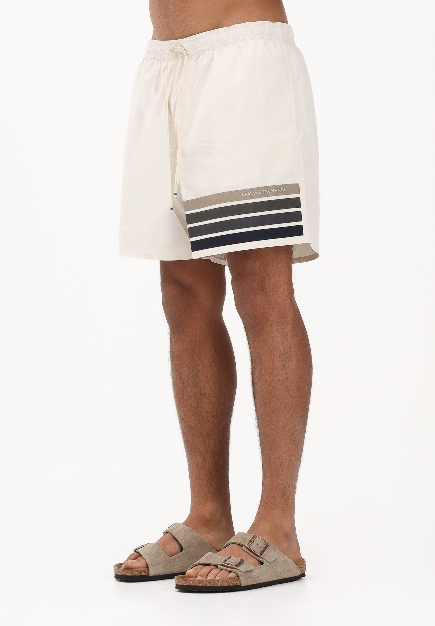 ARMANI EXCHANGE Shorts mare panna da uomo con stampa a righe XM000832AF22585 U1074 ARMANI EXCHANGE 