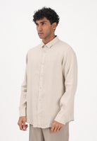 ARMANI EXCHANGE Camicia a manica lunga beige da uomo in lino XM001221AF14619 U1102 ARMANI EXCHANGE 