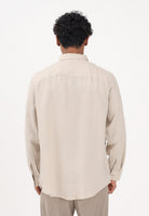 ARMANI EXCHANGE Camicia a manica lunga beige da uomo in lino XM001221AF14619 U1102 ARMANI EXCHANGE 
