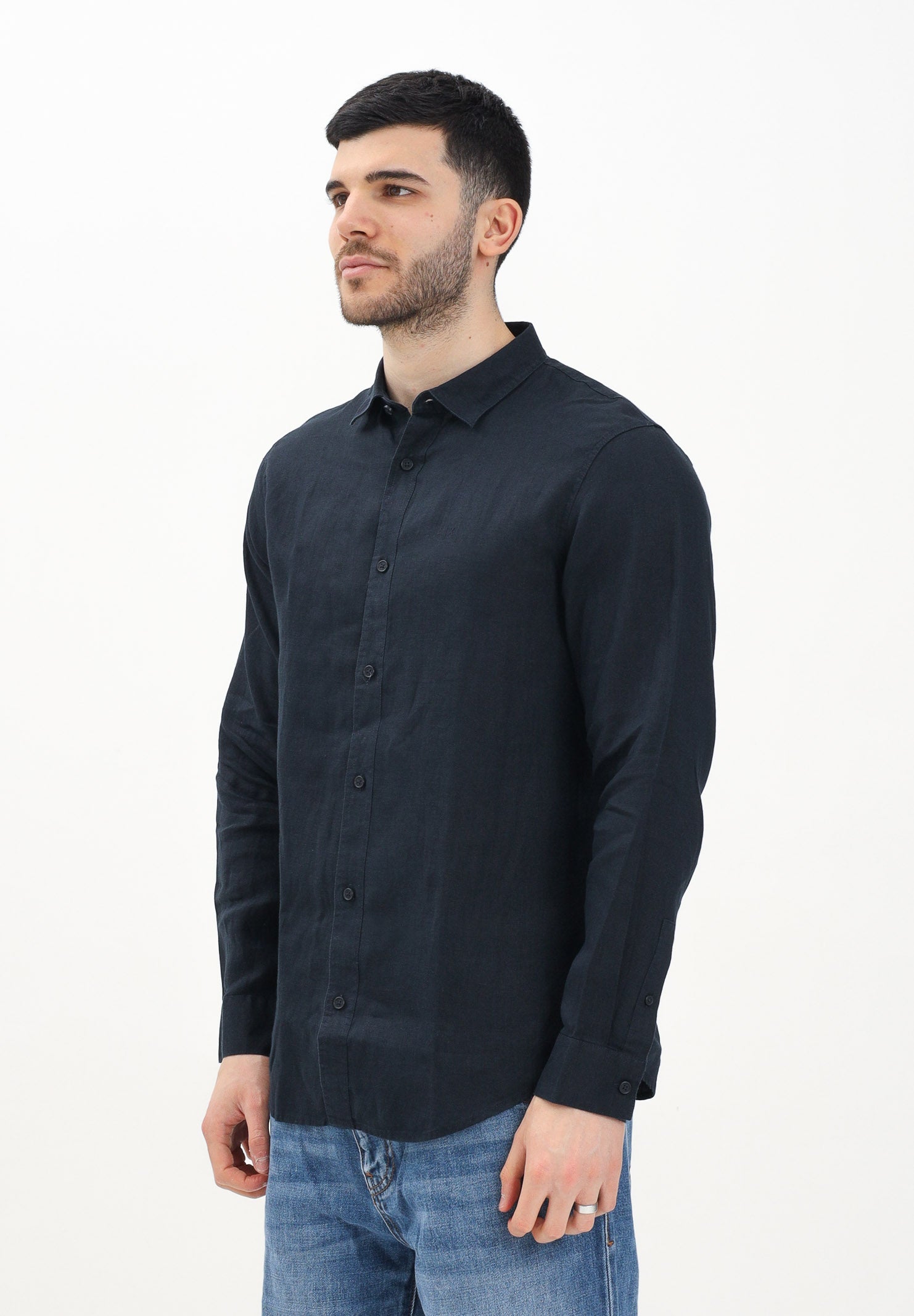 ARMANI EXCHANGE Camicia a manica lunga blu da uomo XM001221AF14619 UB101 ARMANI EXCHANGE 