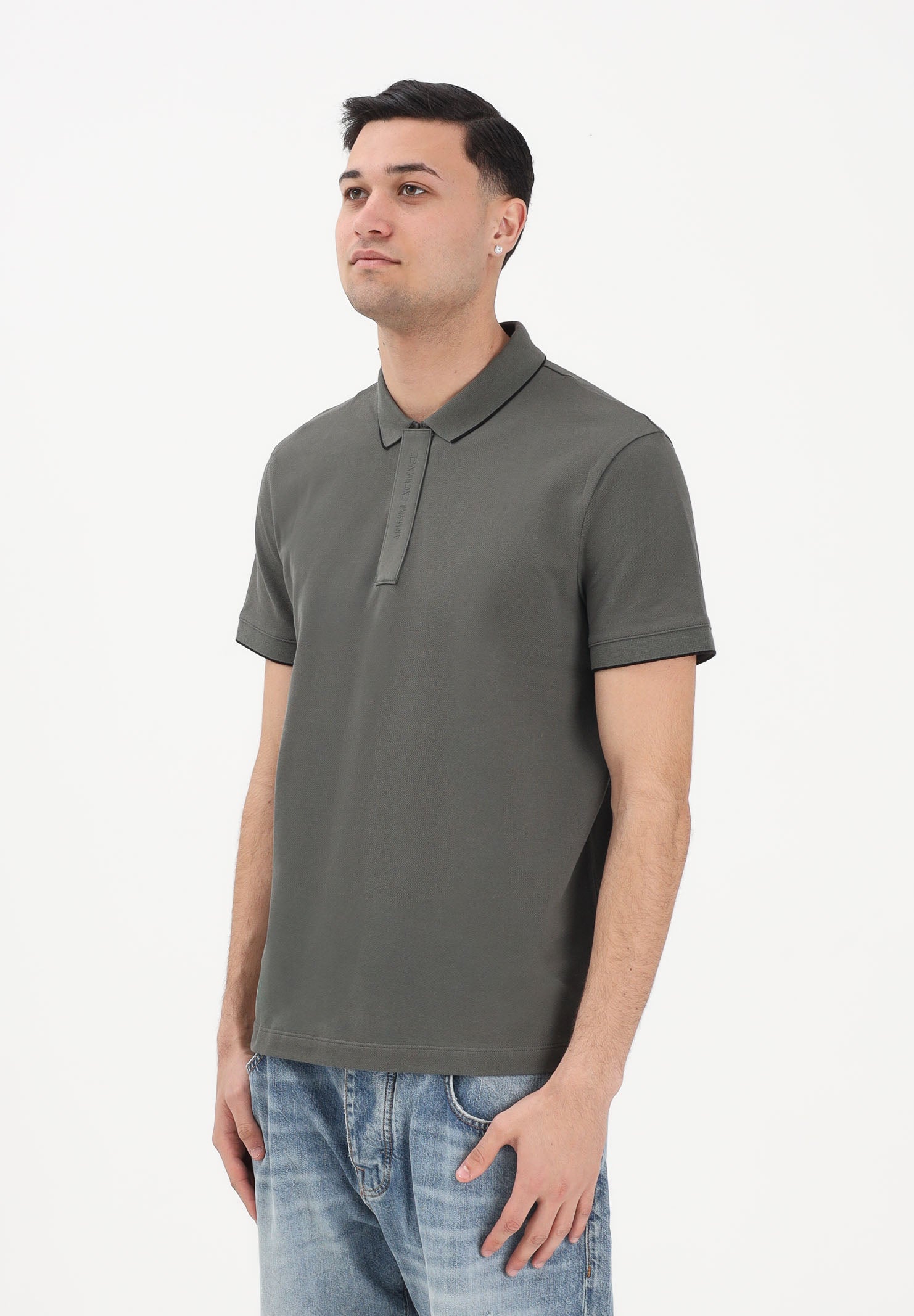 ARMANI EXCHANGE Polo a manica corta verde militare da uomo con dettagli a contrasto XM001285AF10366 M8317 ARMANI EXCHANGE 