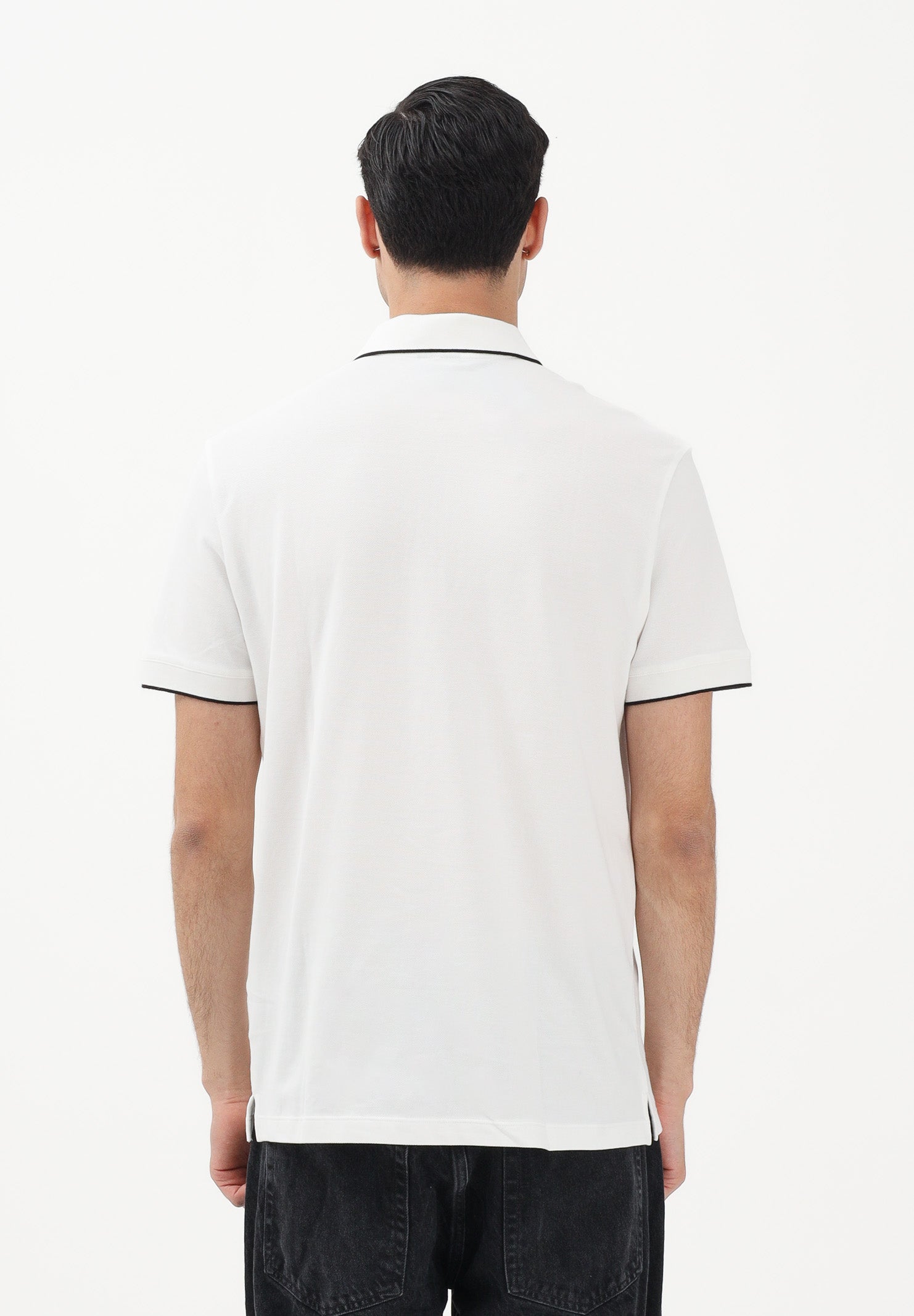 ARMANI EXCHANGE Polo a manica corta bianca da uomo con dettagli in nero XM001285AF10366 U0009 ARMANI EXCHANGE 
