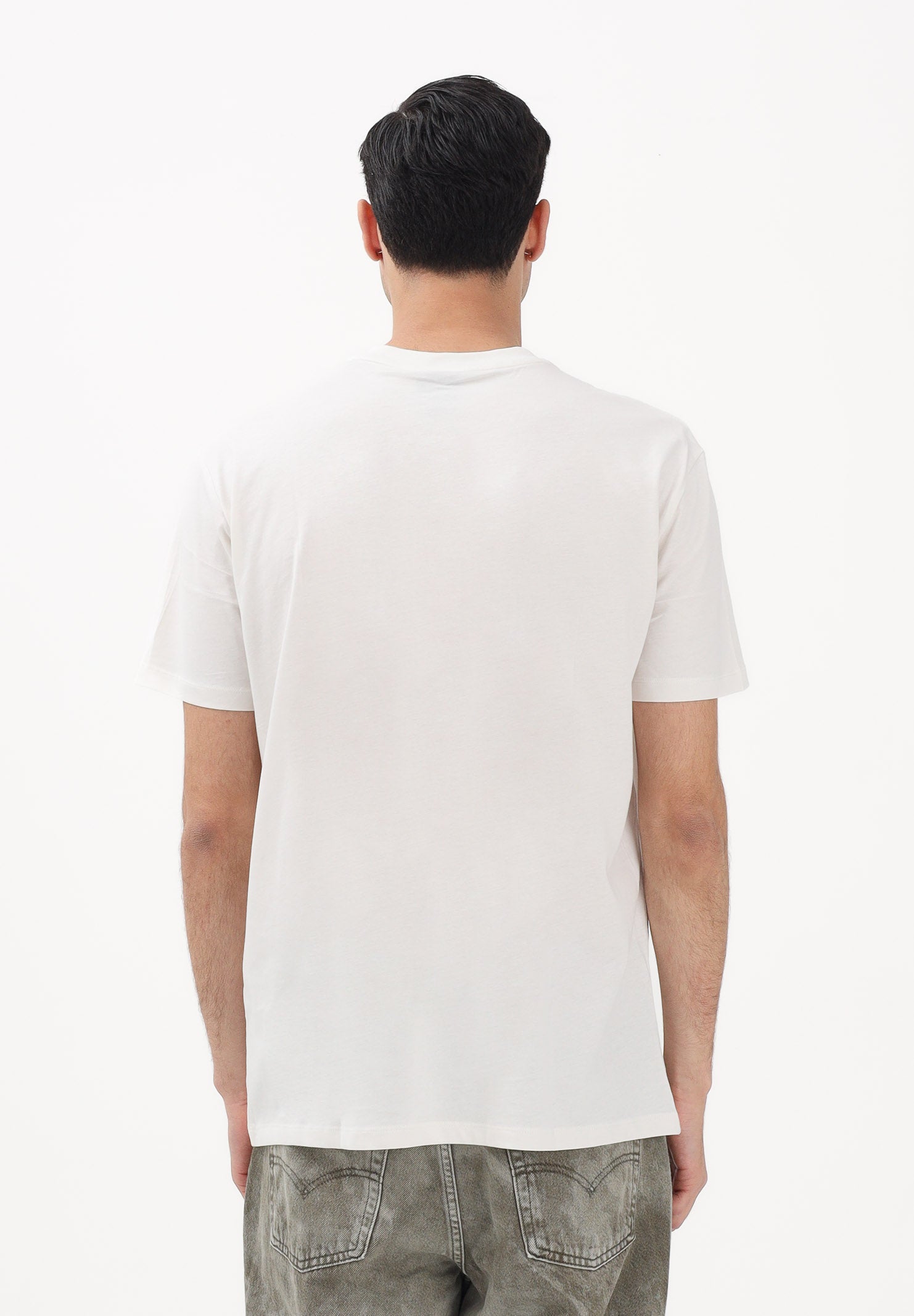 ARMANI EXCHANGE T-shirt a manica corta crema da uomo con ricamo A|X XM001568AF10358 U1074 ARMANI EXCHANGE 