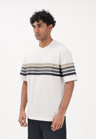 ARMANI EXCHANGE T-shirt a manica corta crema da uomo con bande a contrasto XM002055AF10358 U1074 ARMANI EXCHANGE 