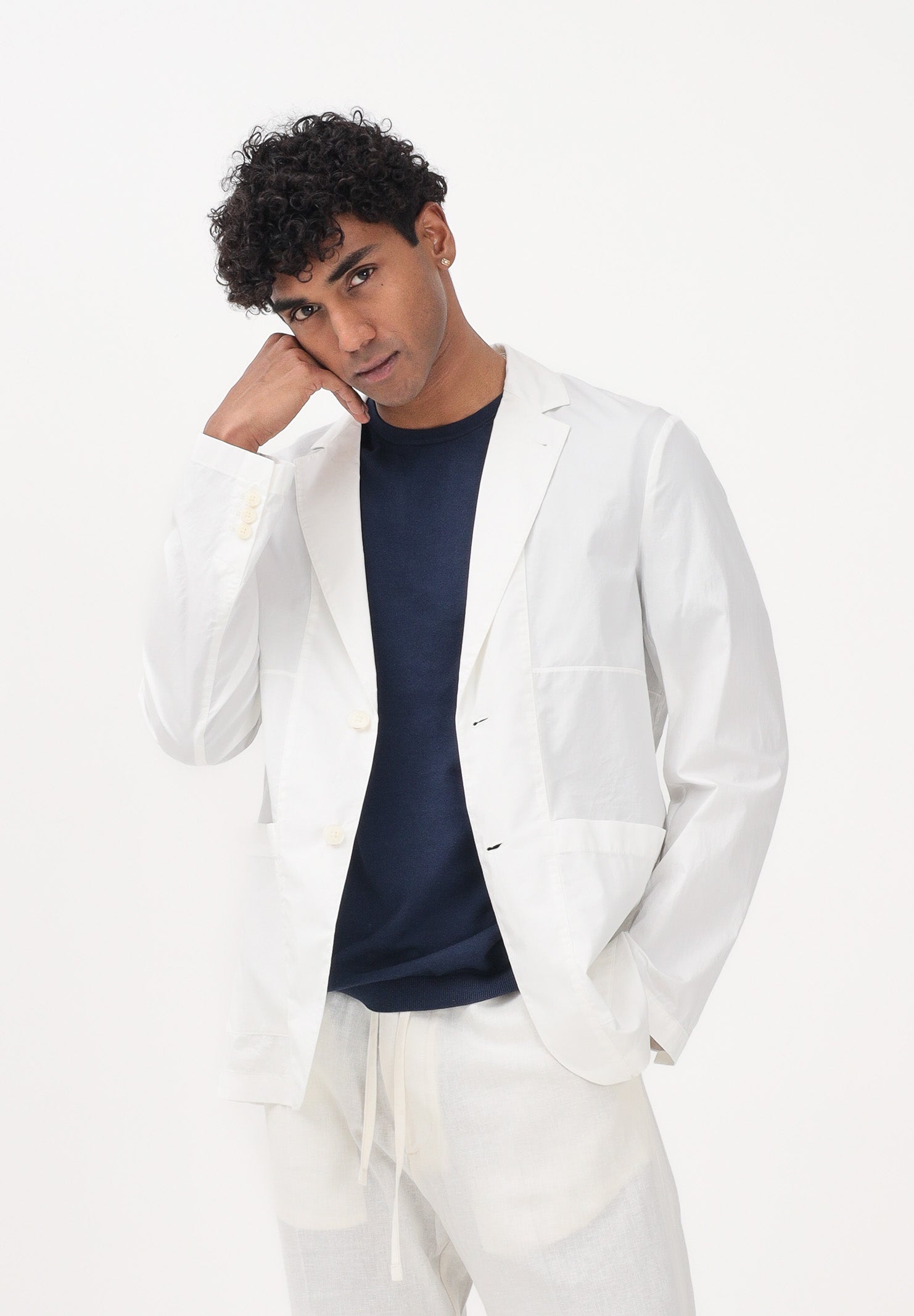 ARMANI EXCHANGE Giacca in lino bianco da uomo XM002073AF11882 U0009 ARMANI EXCHANGE 