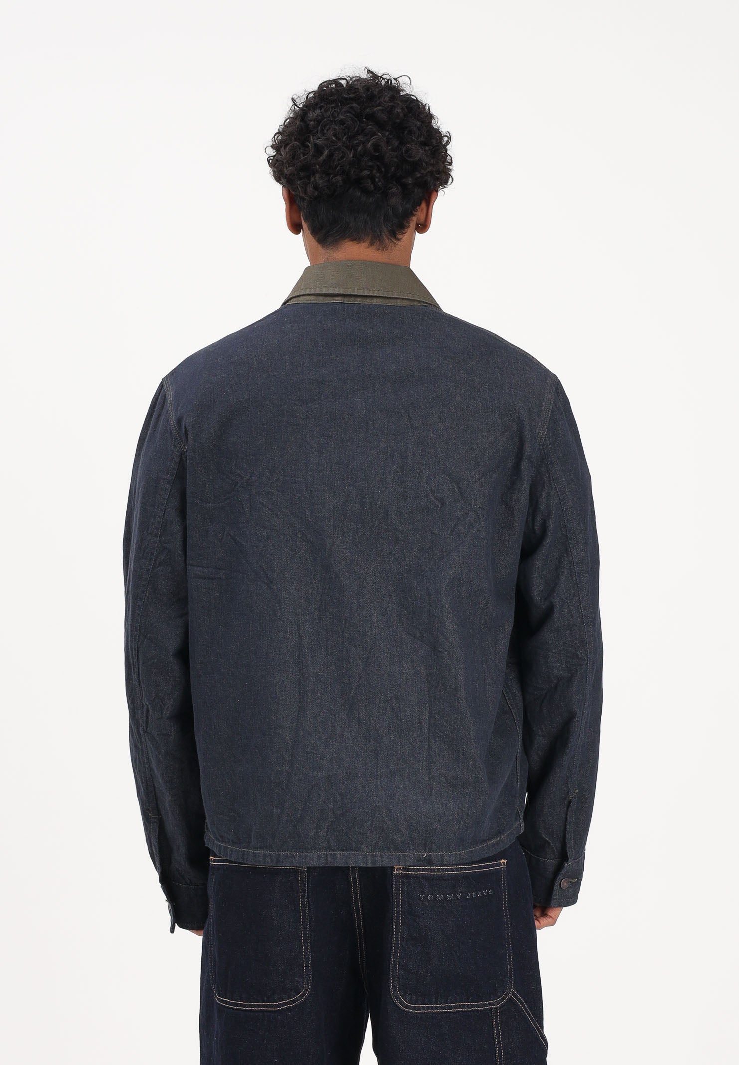 ARMANI EXCHANGE Giubbotto in denim blu da uomo con inserti a contrasto XM002120AF22508 MB001 ARMANI EXCHANGE 