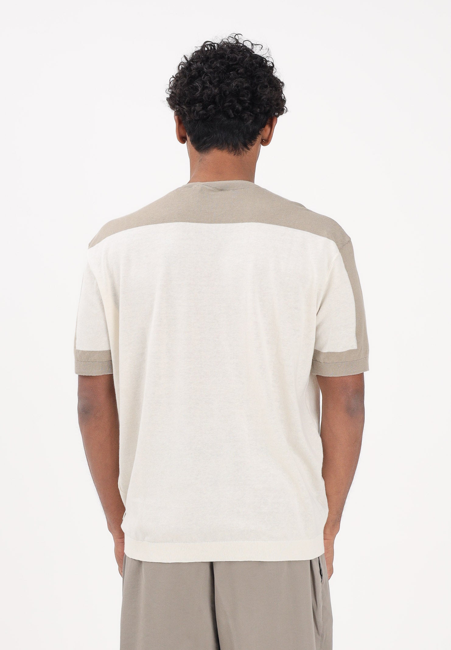 ARMANI EXCHANGE Maglia girocollo a manica corta panna e fango da uomo XM002153AF22062 M1297 ARMANI EXCHANGE 