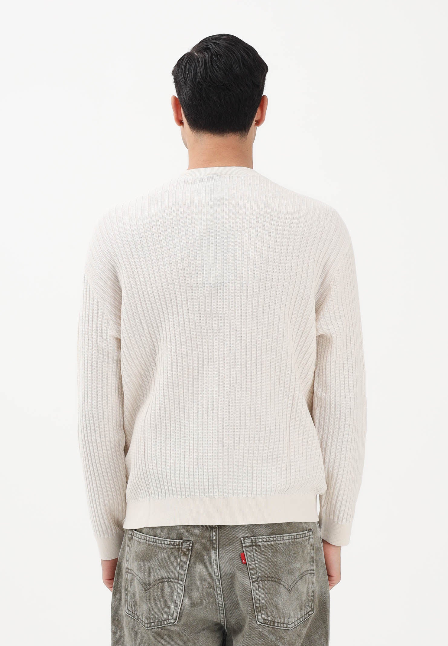 ARMANI EXCHANGE Maglioncino girocollo panna da uomo XM002161AF20139 U1074 ARMANI EXCHANGE 