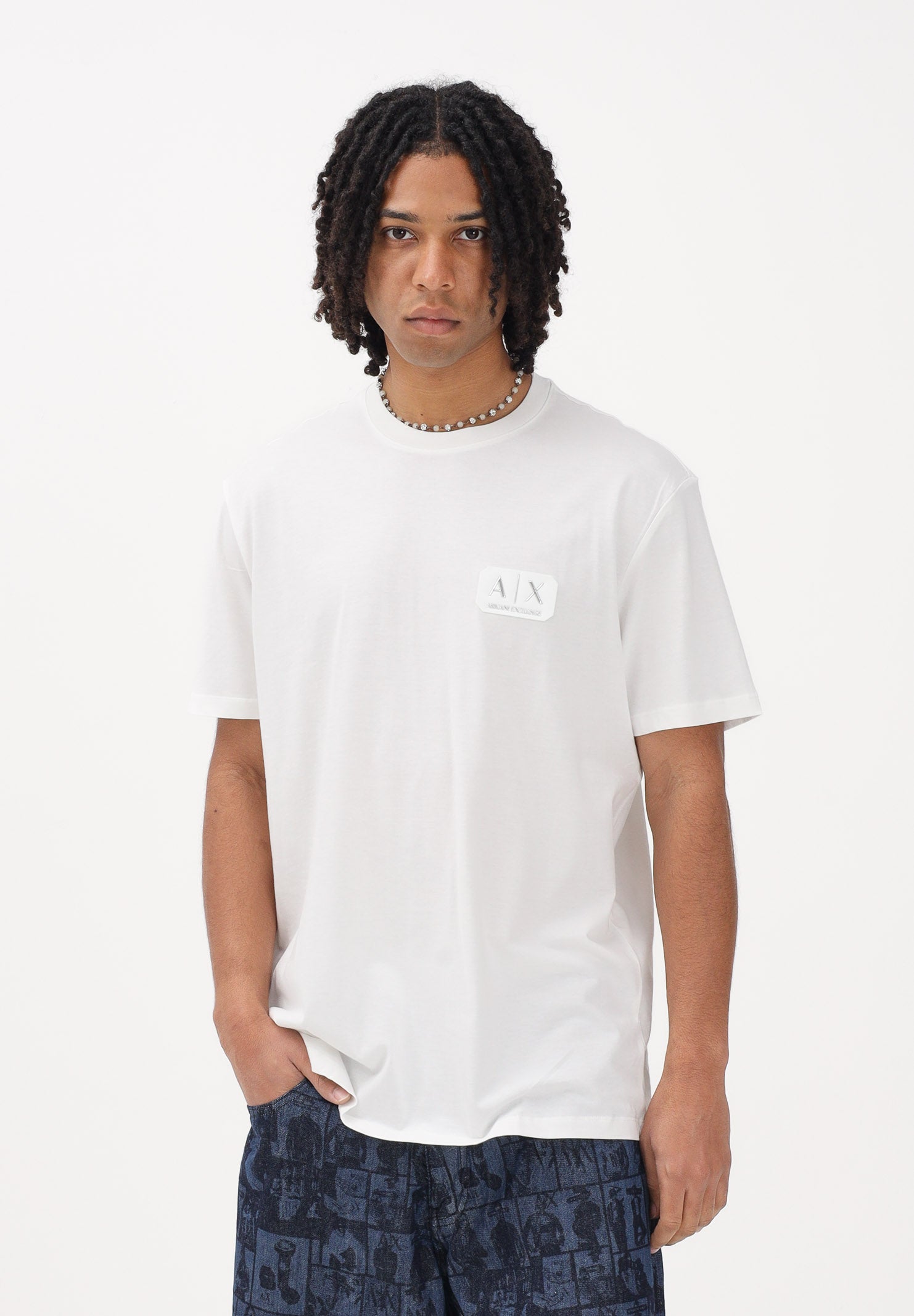 ARMANI EXCHANGE T-shirt a manica corta bianca da uomo con logo XM002178AF12308 U0009 ARMANI EXCHANGE 