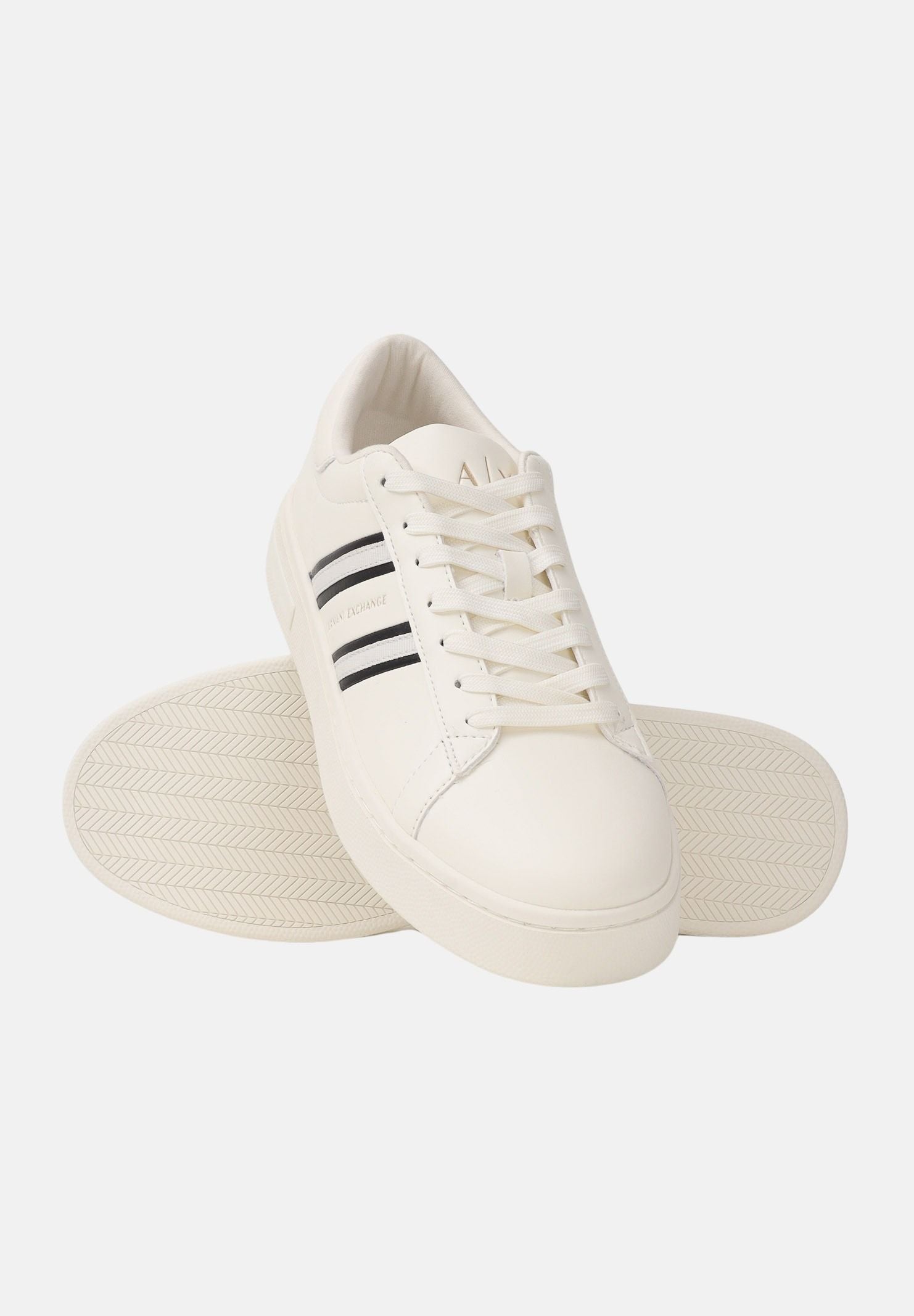 ARMANI EXCHANGE Sneakers panna da uomo con bande laterali e logo XM002198AF21421 M0017 ARMANI EXCHANGE 
