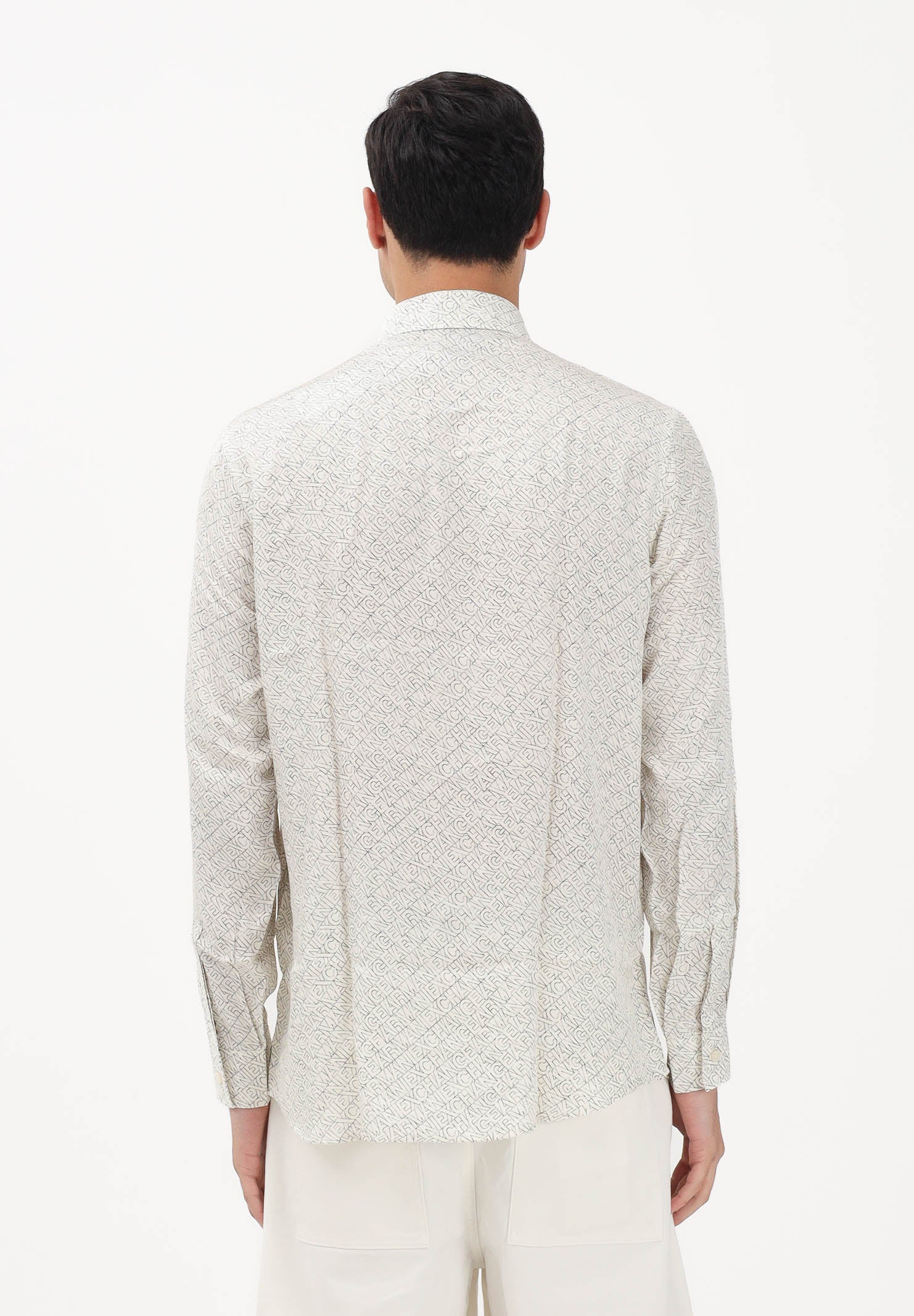 ARMANI EXCHANGE Camicia a manica lunga bianca da uomo con logo all-over XM002280AF13235 F1172 ARMANI EXCHANGE 