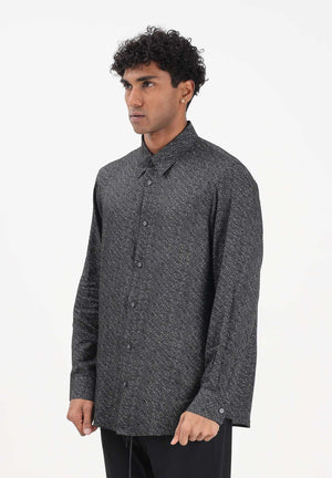 ARMANI EXCHANGE Camicia a manica lunga nera da uomo con logo all-over XM002280AF13235 FC304 ARMANI EXCHANGE 