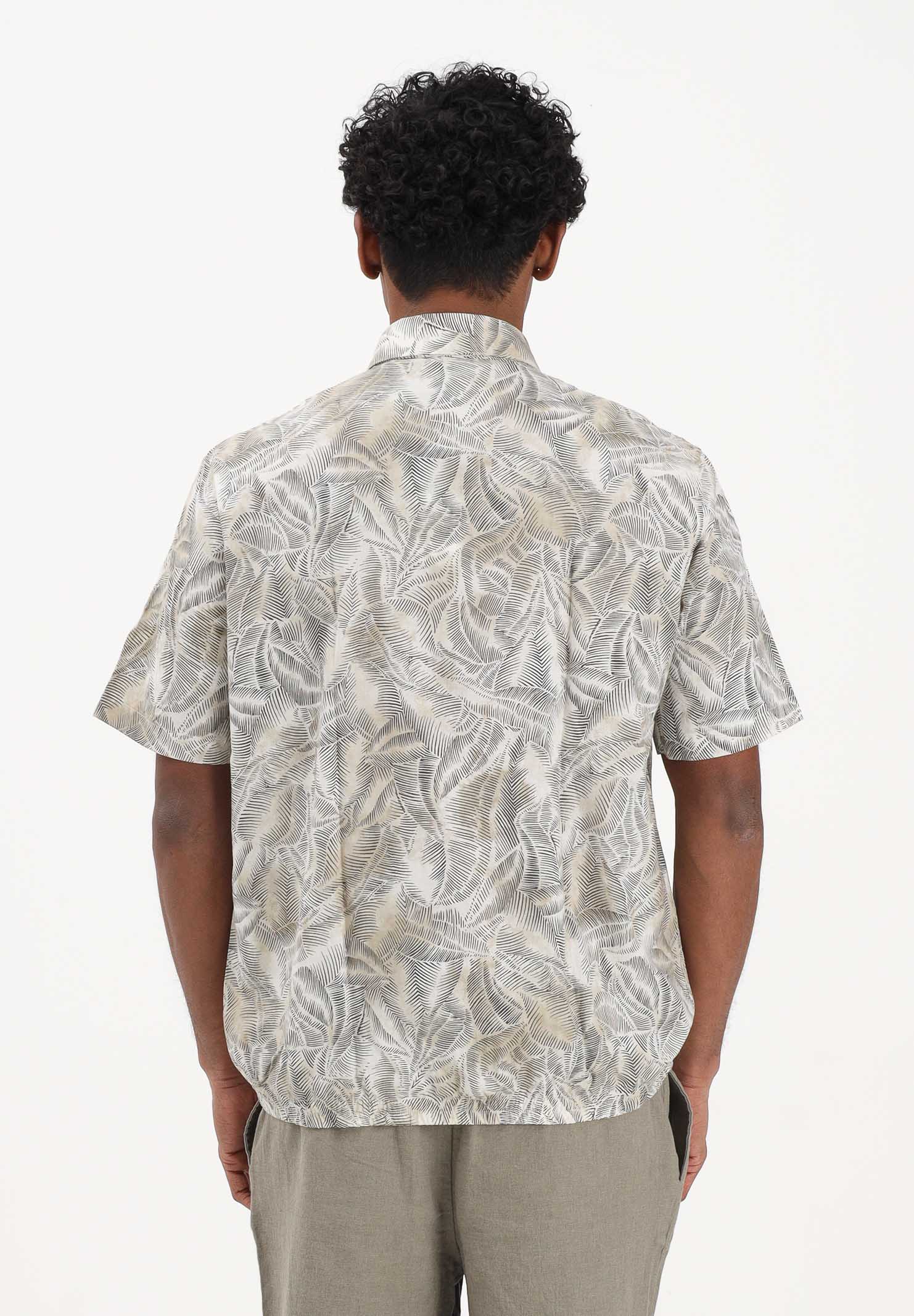 ARMANI EXCHANGE Camicia a manica corta panna da uomo con stampa all-over a motivo foliage XM002291AF22716 F1146 ARMANI EXCHANGE 