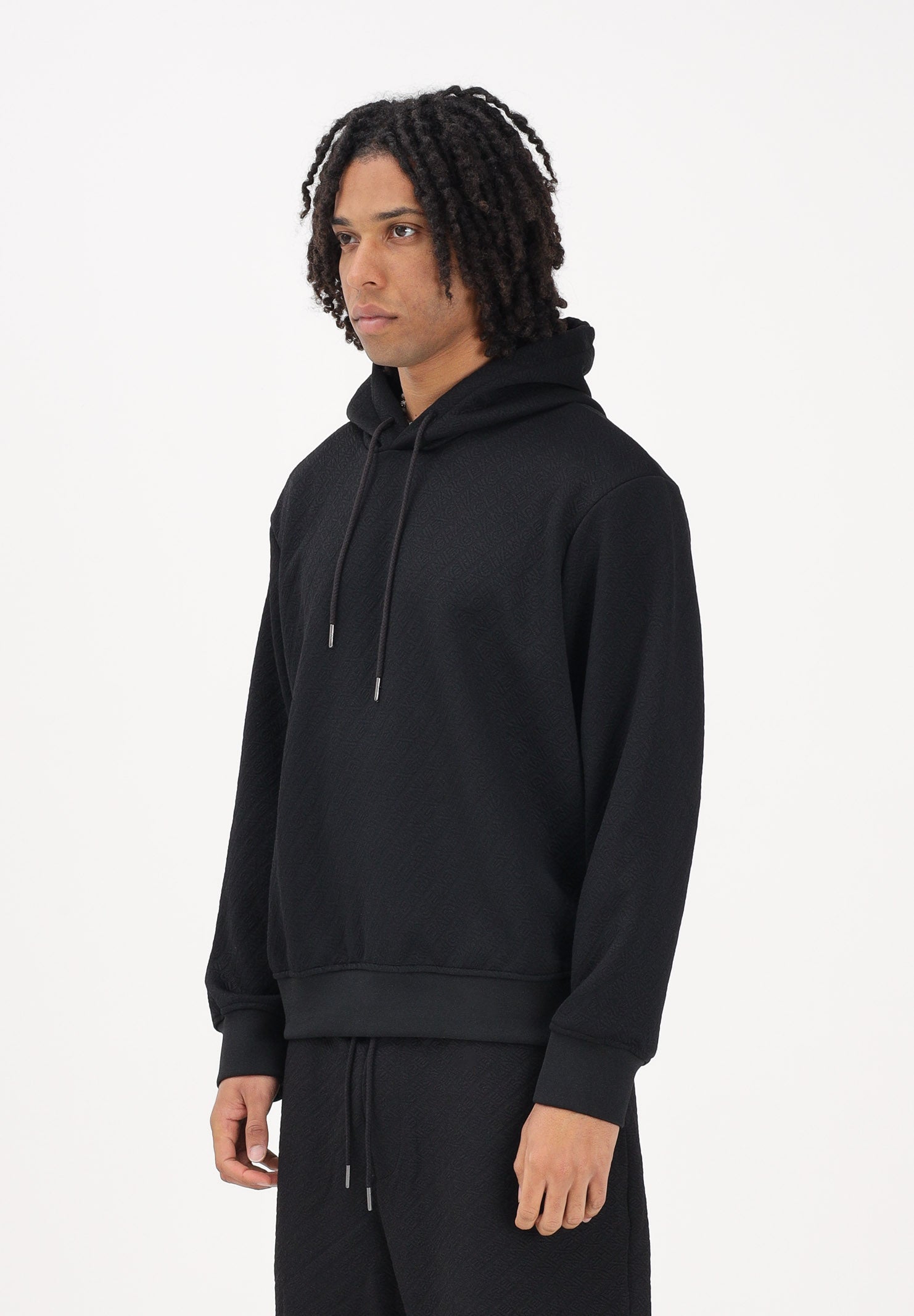 ARMANI EXCHANGE Felpa con cappuccio nera da uomo con texture jacquard XM002344AF21862 UC001 ARMANI EXCHANGE 