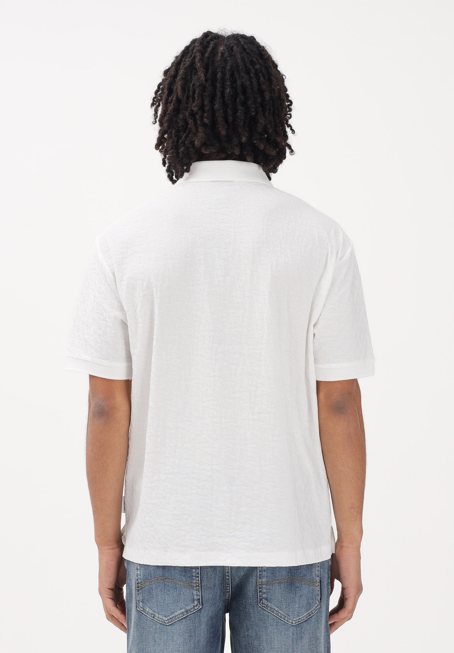 ARMANI EXCHANGE Polo a manica corta bianca da uomo con logo all-over XM002346AF10337 U0009 ARMANI EXCHANGE 