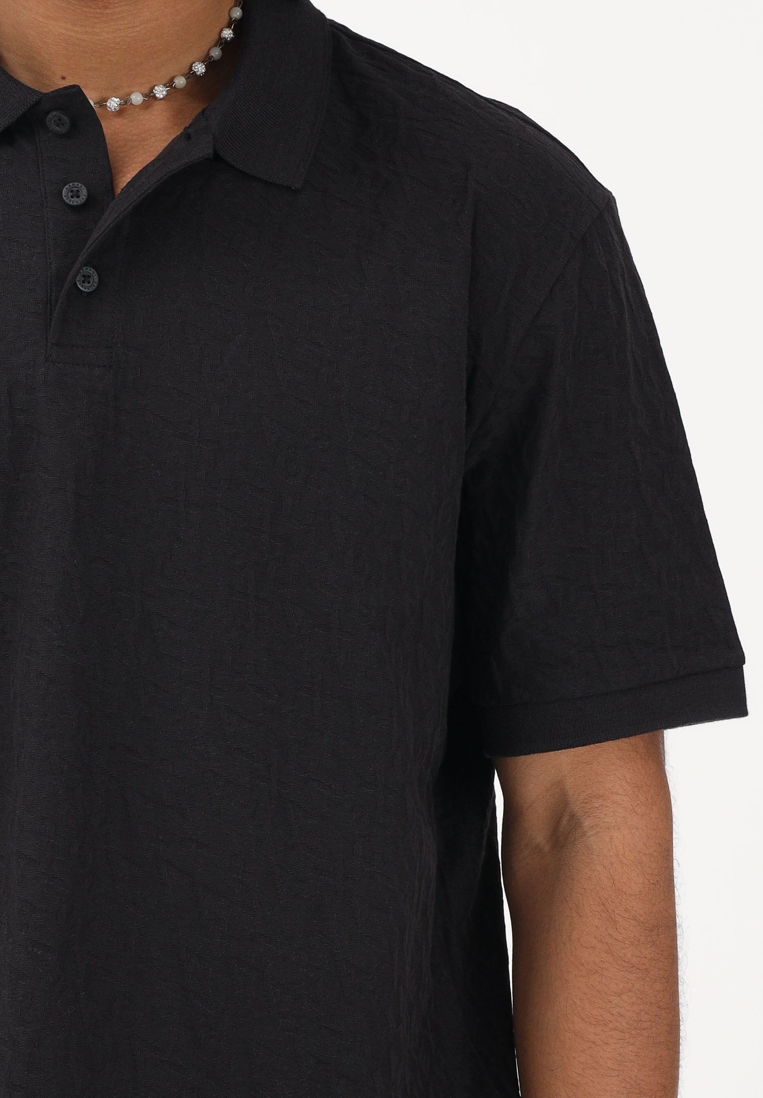 ARMANI EXCHANGE Polo a manica corta nera da uomo con logo all-over XM002346AF10337 UC001 ARMANI EXCHANGE 