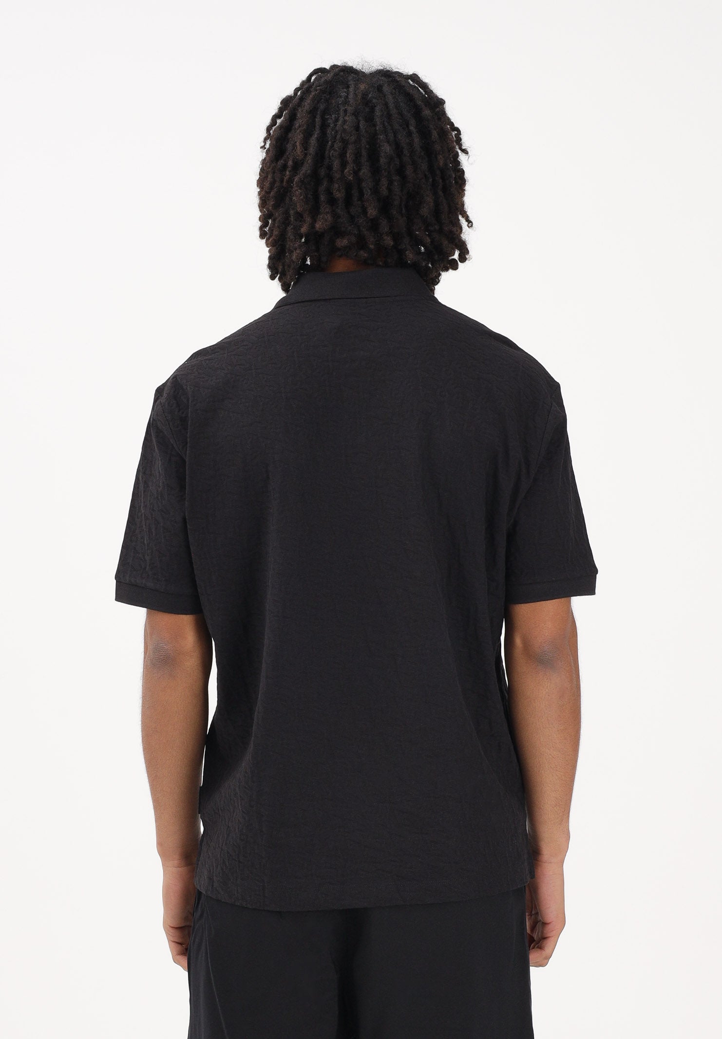 ARMANI EXCHANGE Polo a manica corta nera da uomo con logo all-over XM002346AF10337 UC001 ARMANI EXCHANGE 