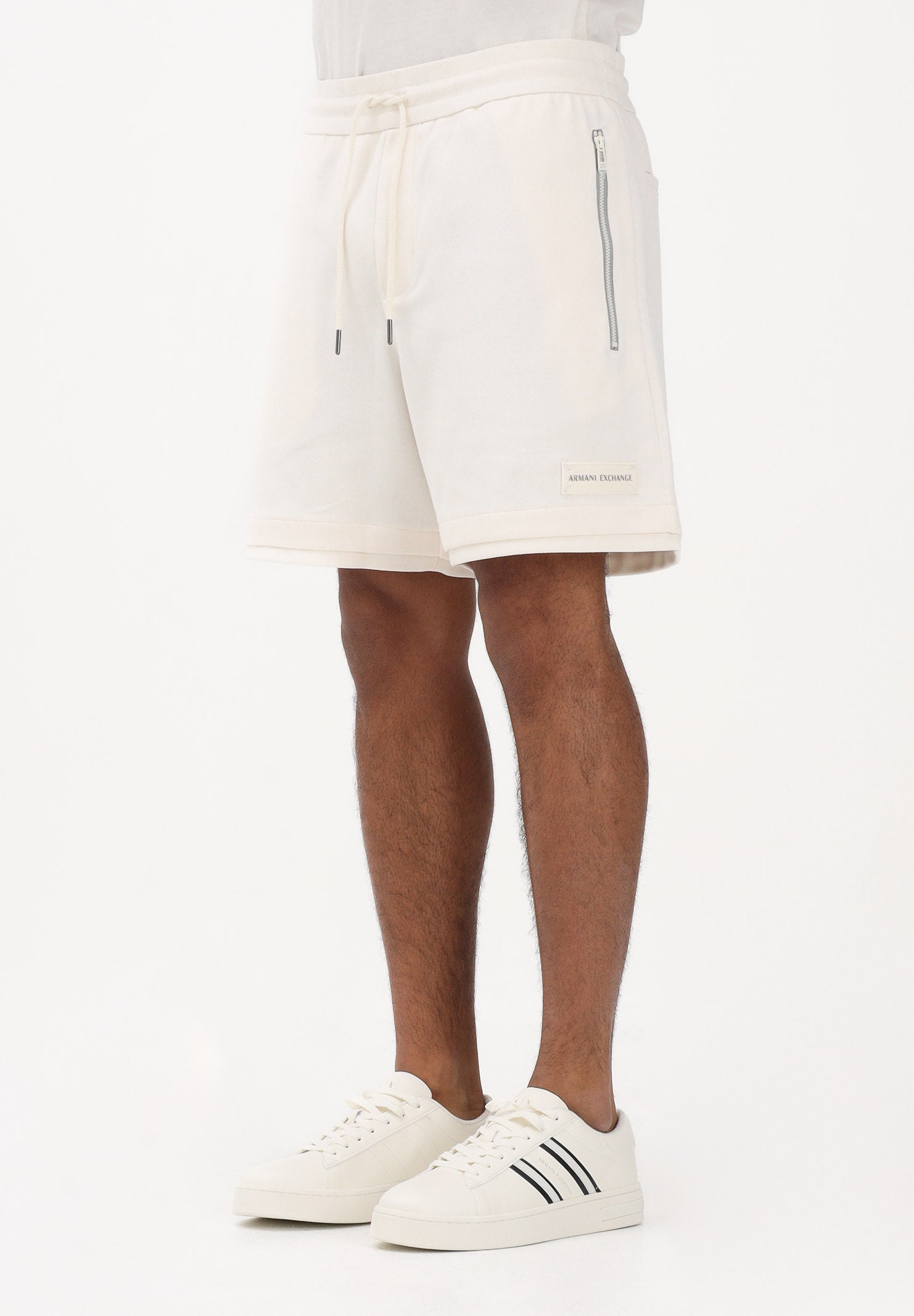 ARMANI EXCHANGE Shorts sportivo panna da uomo con logo XM002354AF21869 U1074 ARMANI EXCHANGE 