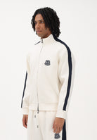 ARMANI EXCHANGE Felpa con zip panna da uomo rifinita da logo e bande a contrasto XM002367AF13047 U1074 ARMANI EXCHANGE 