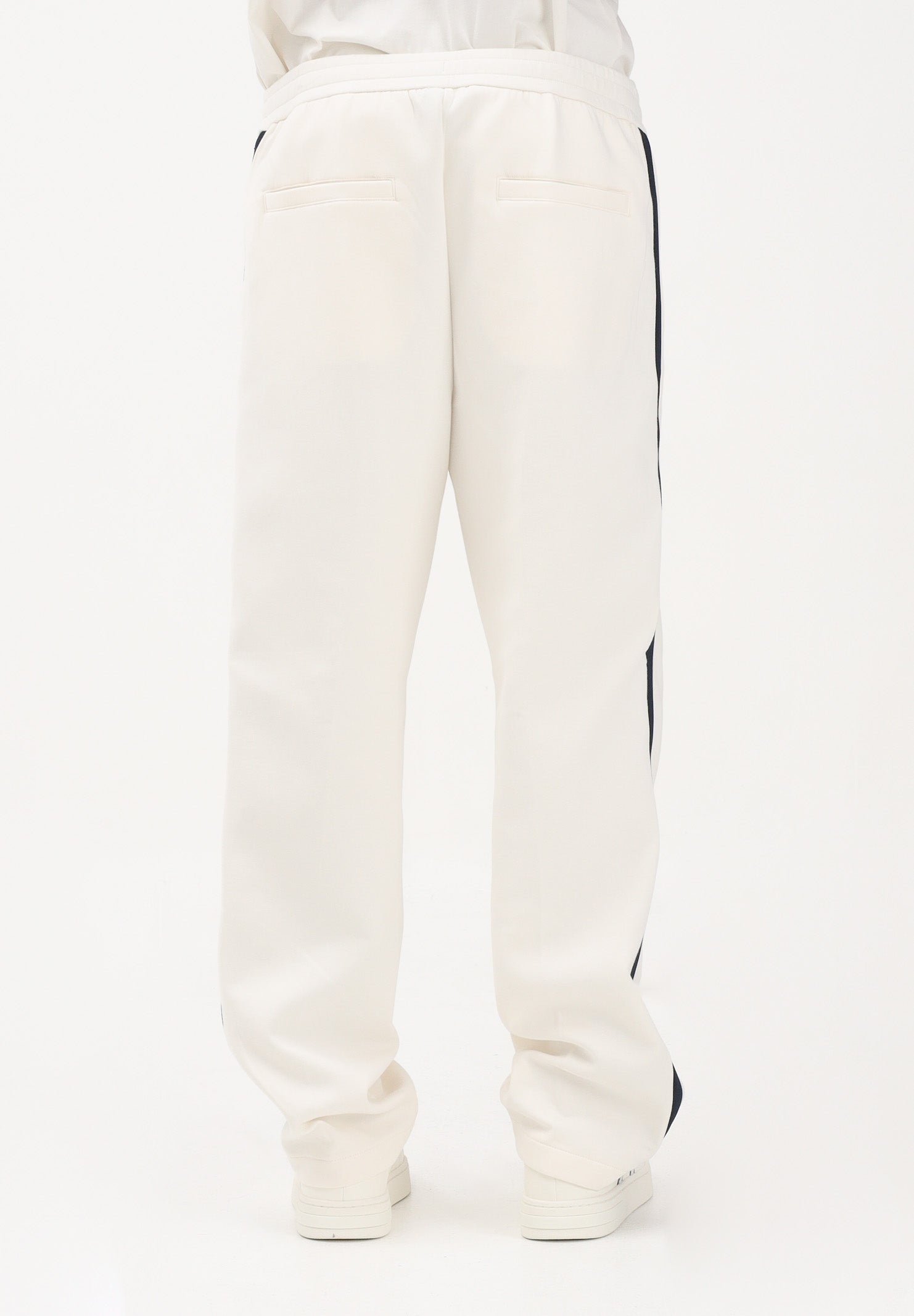 ARMANI EXCHANGE Pantalone sportivo panna da uomo con logo e bande laterali a contrasto XM002368AF13047 U1074 ARMANI EXCHANGE 