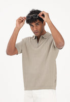ARMANI EXCHANGE Polo a manica corta beige da uomo con lavorazione a costine XM002438AF22249 U6229 ARMANI EXCHANGE 