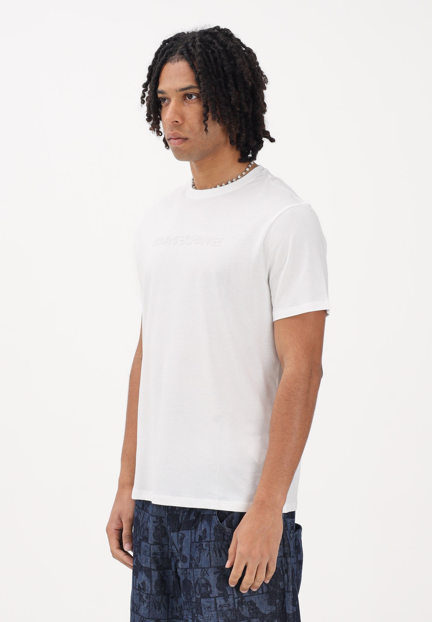 ARMANI EXCHANGE T-shirt a manica corta bianca da uomo con logo XM002467AF10356 U0009 ARMANI EXCHANGE 