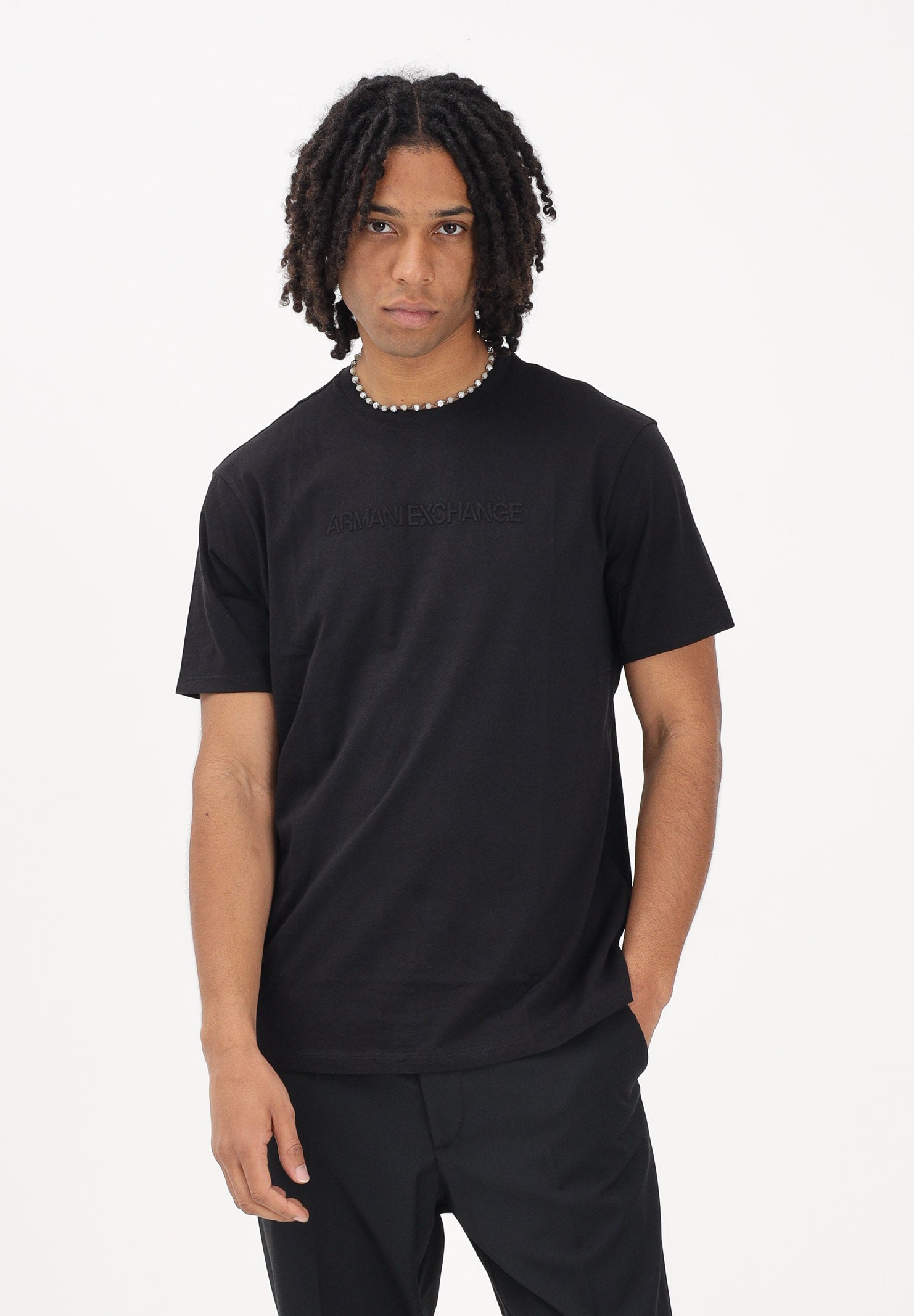 ARMANI EXCHANGE T-shirt a manica corta nera da uomo con logo XM002467AF10356 UC001 ARMANI EXCHANGE 