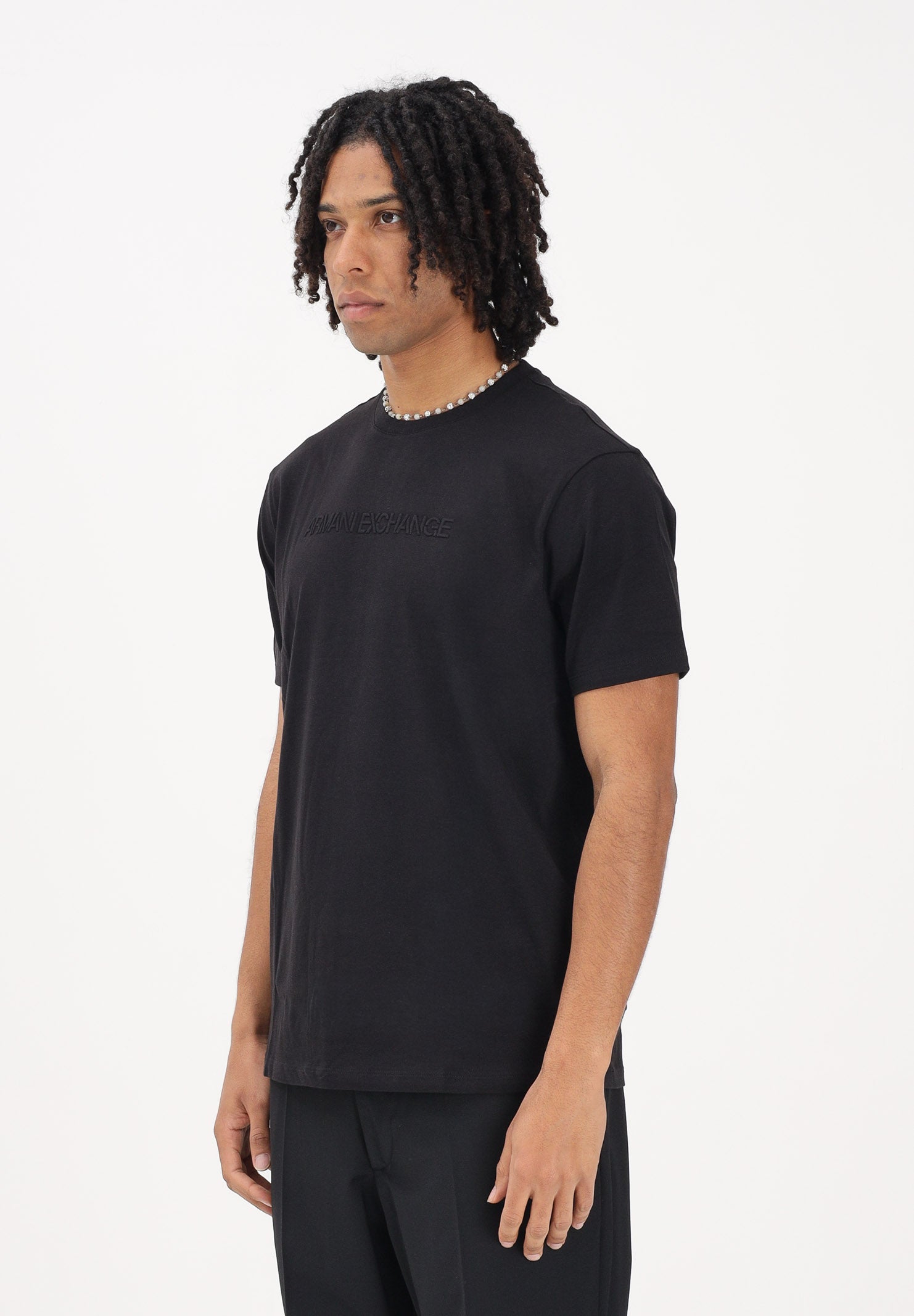 ARMANI EXCHANGE T-shirt a manica corta nera da uomo con logo XM002467AF10356 UC001 ARMANI EXCHANGE 