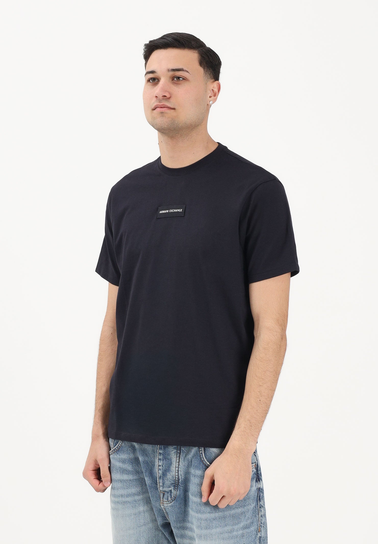 ARMANI EXCHANGE T-shirt a manica corta blu da uomo con logo XM002471AF10356 UB101 ARMANI EXCHANGE 