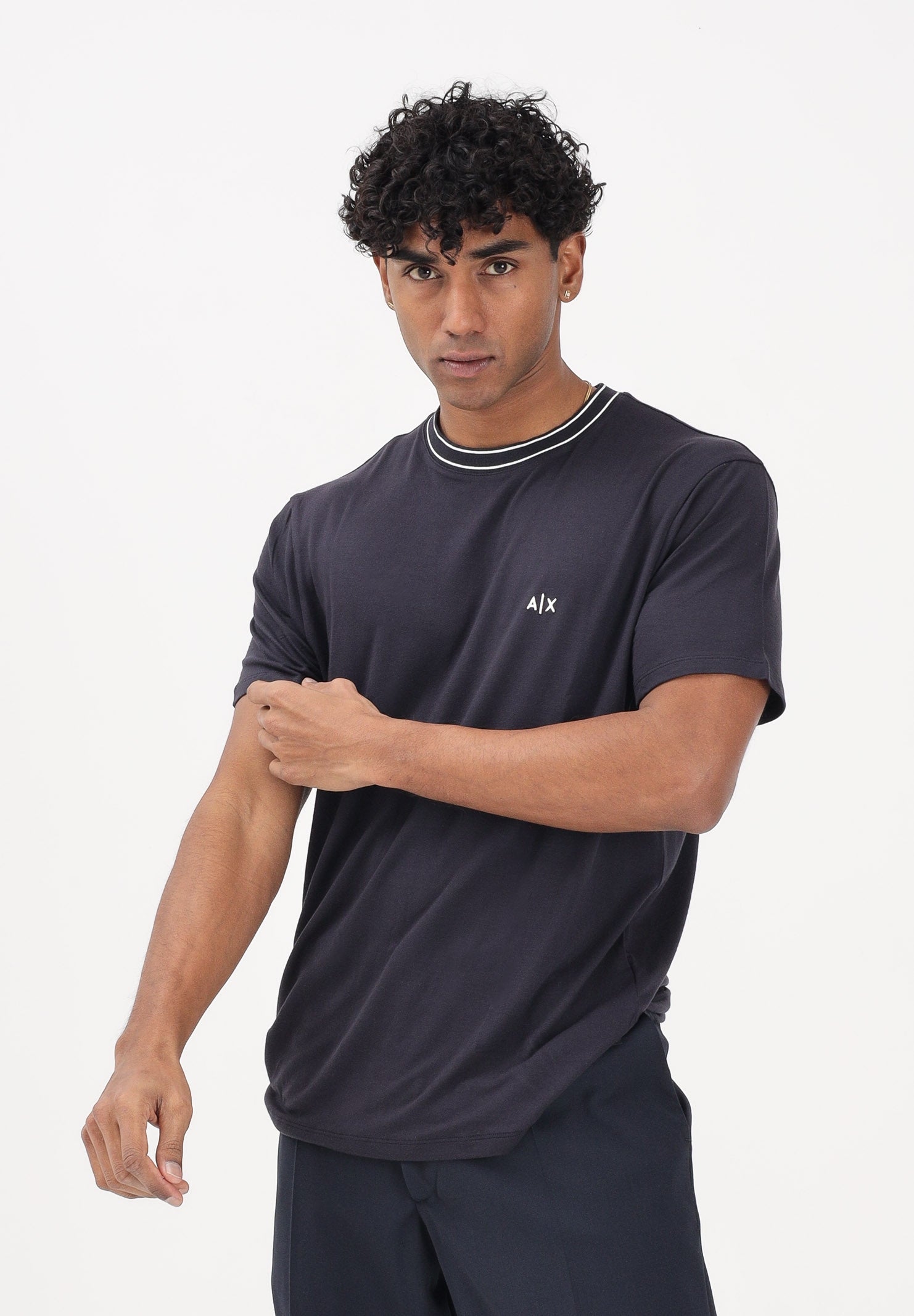 ARMANI EXCHANGE T-shirt a manica corta blu da uomo con logo AX XM002484AF21936 UB101 ARMANI EXCHANGE 