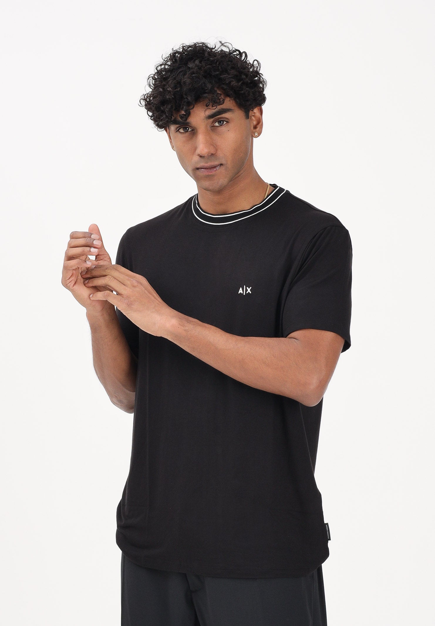 ARMANI EXCHANGE T-shirt a manica corta nera da uomo con logo AX XM002484AF21936 UC001 ARMANI EXCHANGE 