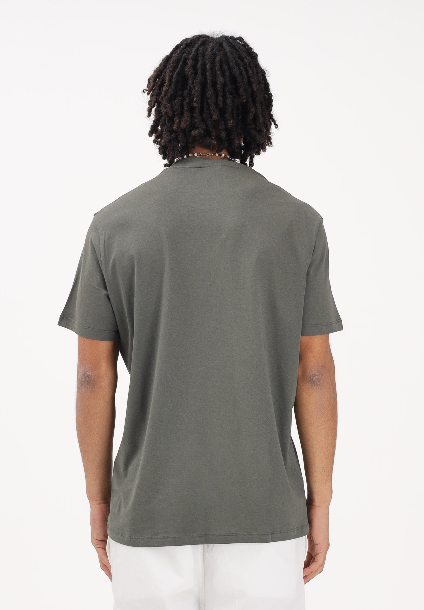 ARMANI EXCHANGE T-shirt a manica corta verde militare da uomo con stampa XM002501AF10356 U8144 ARMANI EXCHANGE 