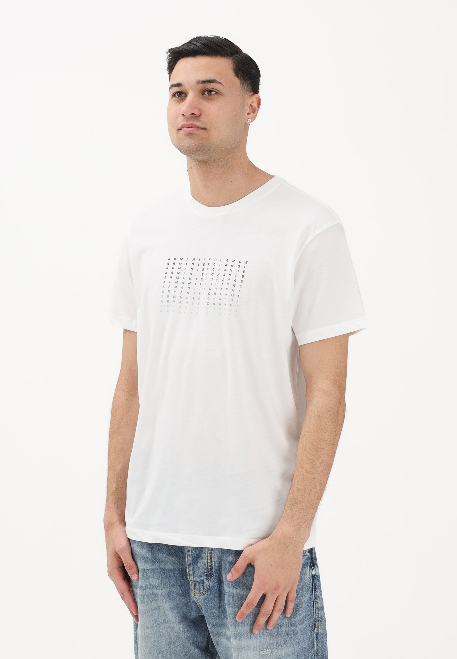 ARMANI EXCHANGE T-shirt a manica corta bianca da uomo con stampa XM002519AF10334 U0009 ARMANI EXCHANGE 